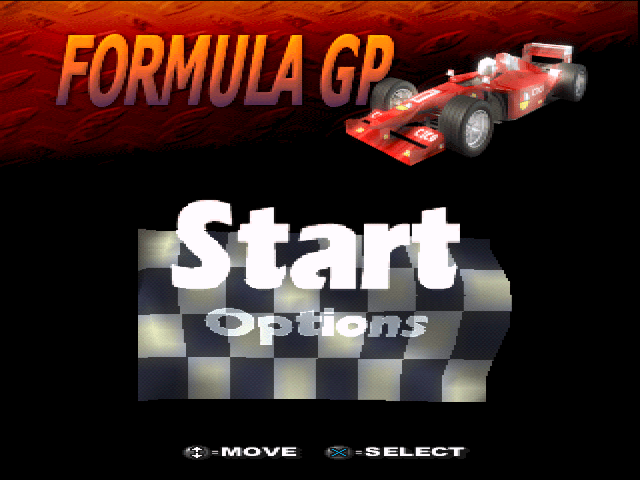 Formula GP title screen for Playstation